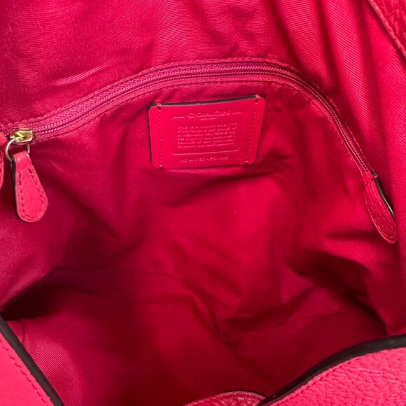 Coach Lexy Pebbled Leather Shoulder Bag Deep Pink - Picture 11 of 16